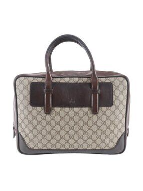 Gucci GG Supreme Leather Business Document Briefcase Brown